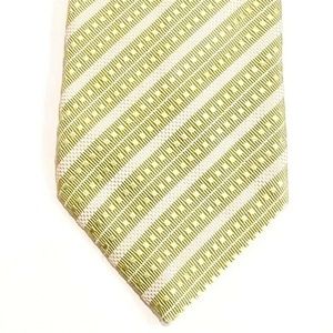 Canali Mint Green White Striped Tie Italy